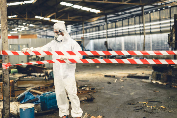 Professional Sewage Cleanup technician working in Hereford, TX